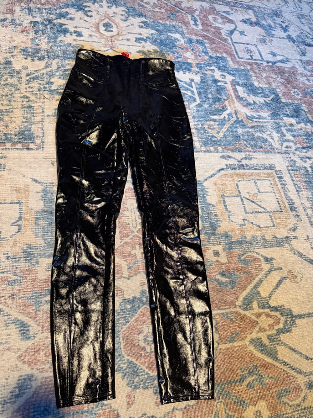 SPANX Black High-Waist Patent-Look Jeggings